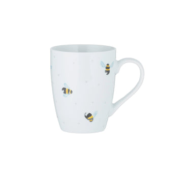 2PCS 380ml Porcelain White Bee Mug