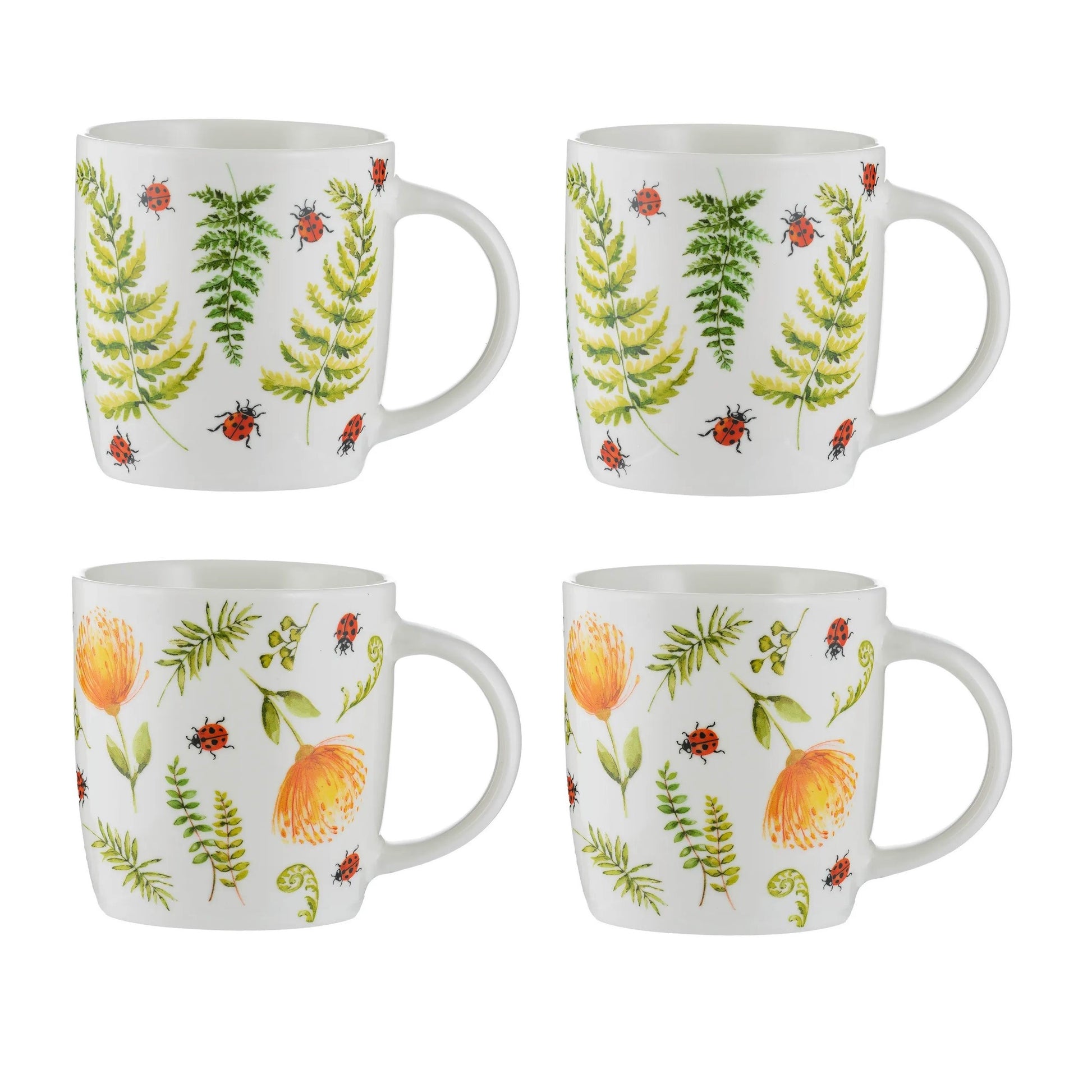 Ladybird Leaf Mugs 340ml Assorted Design Ceramic Mugs