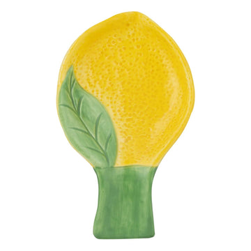 Spoon Rest Holder Teaspoon Kitchen Utensil Dish Tidy Lemon Style Ceramic Dish