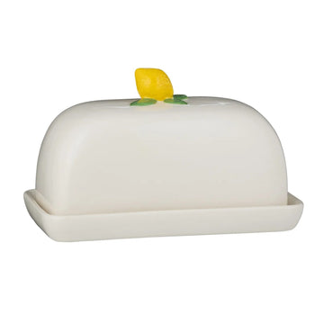 3 Amalfi Lemon Ceramic Jars & Butter Dish