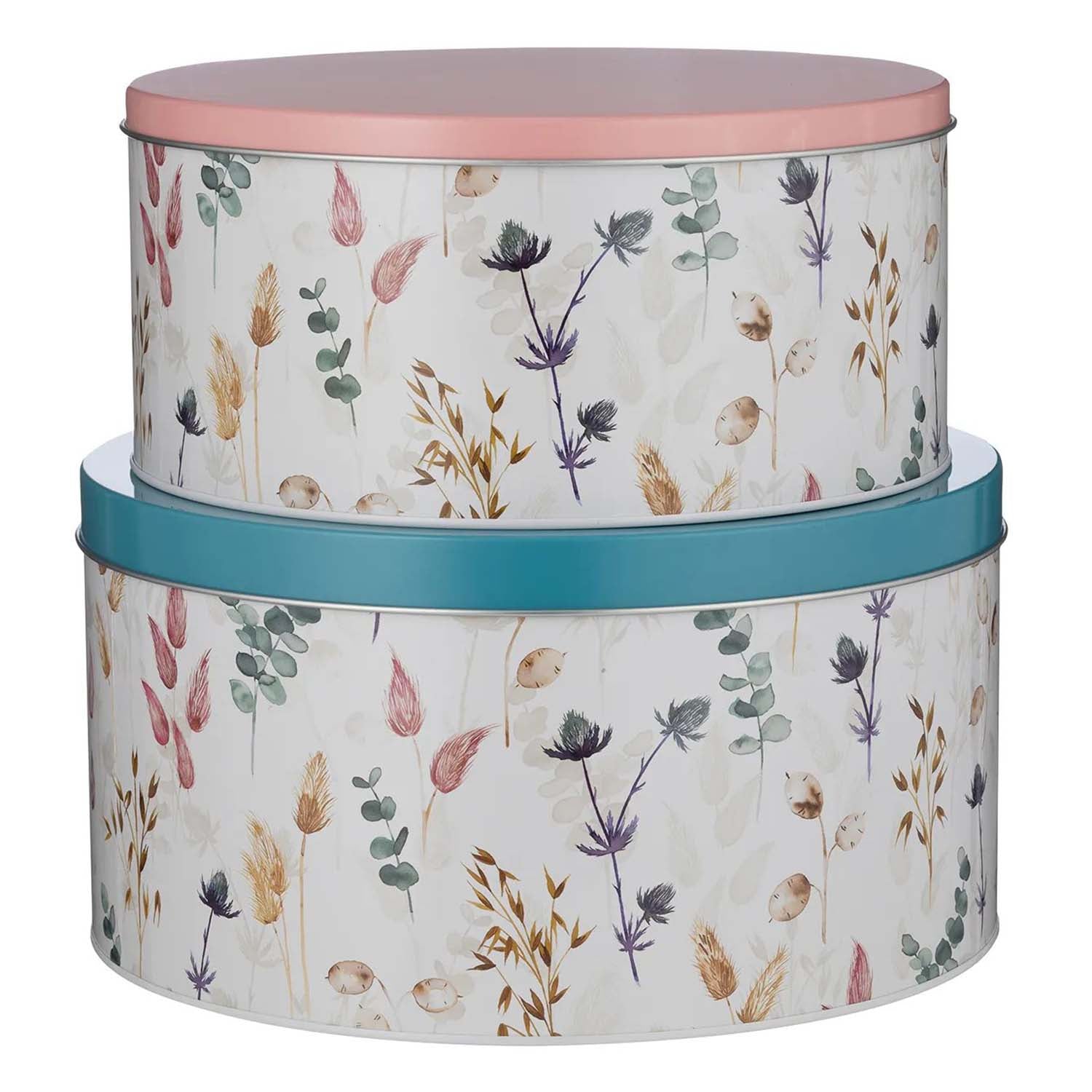 Price & Kensington 2Pc Metal Floral Cake Tin Set