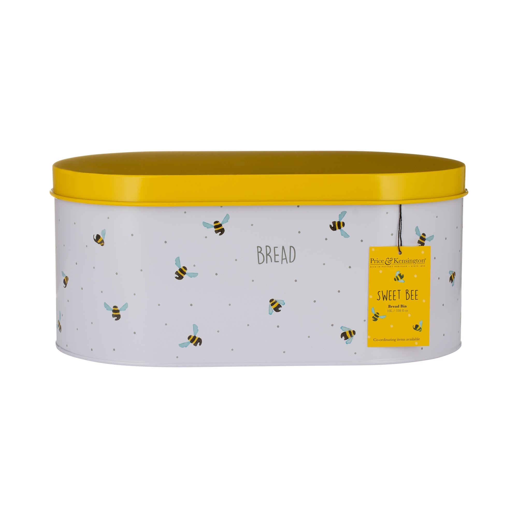 Sweet Bees 10L Yellow Bread Bin