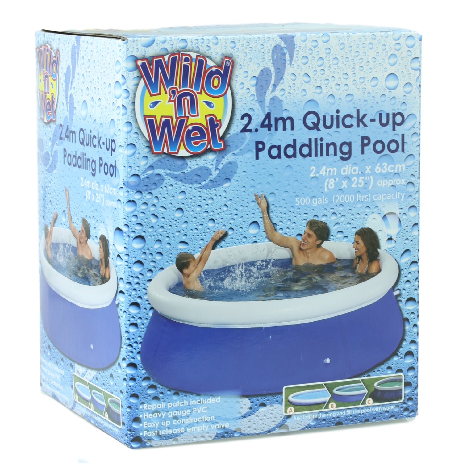 Wild 'n Wet 2.4m Jumbo Quick-up Paddling Pool