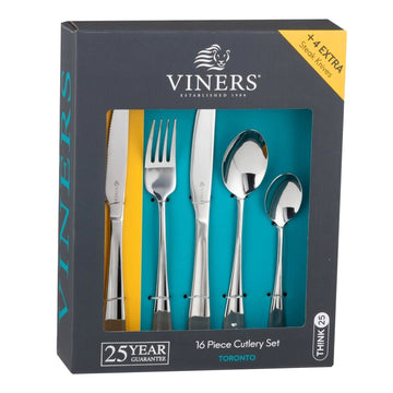 Set Of 16 Stainless Steel Cutlery Set With 4 Steak Cutter