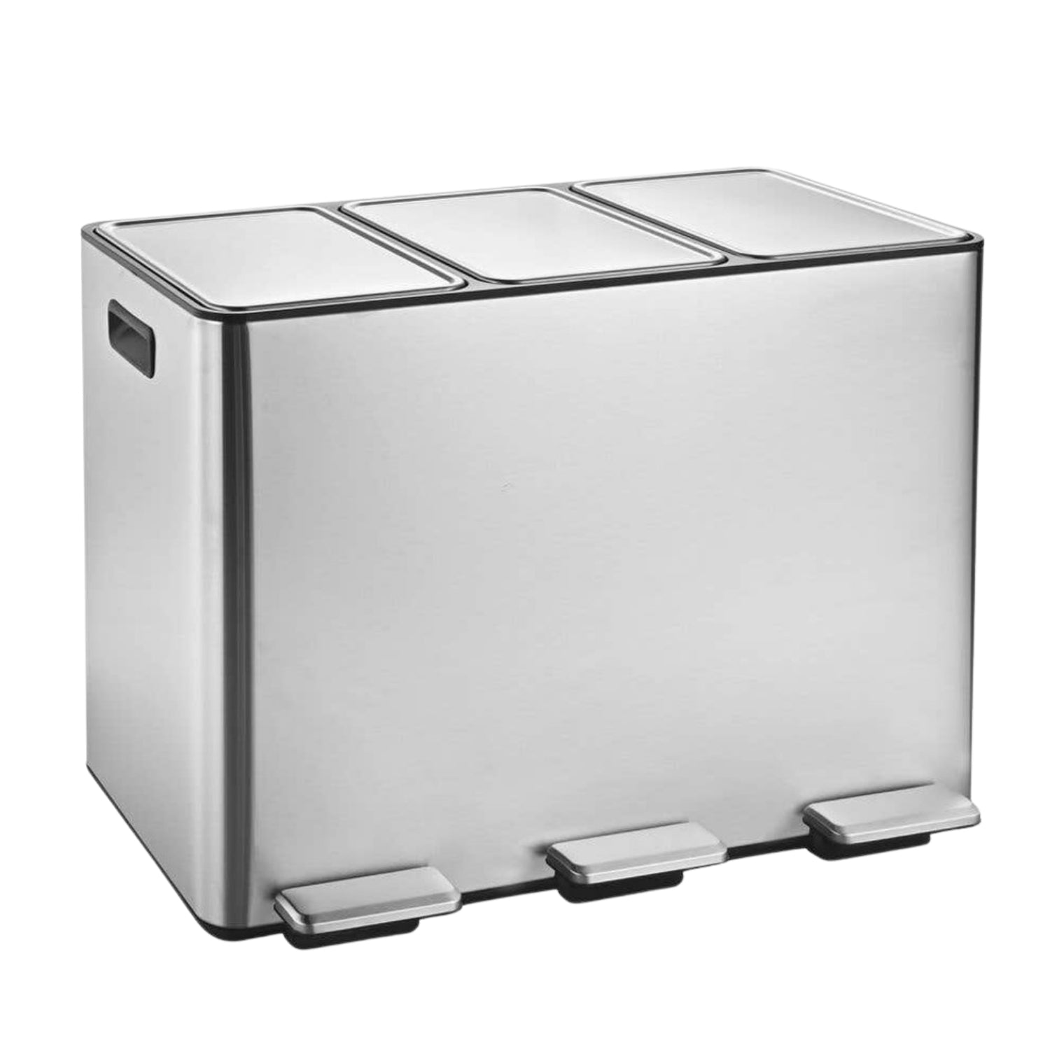 Lex 45L Satin Stainless Steel 3 Compartment Recycle Bin