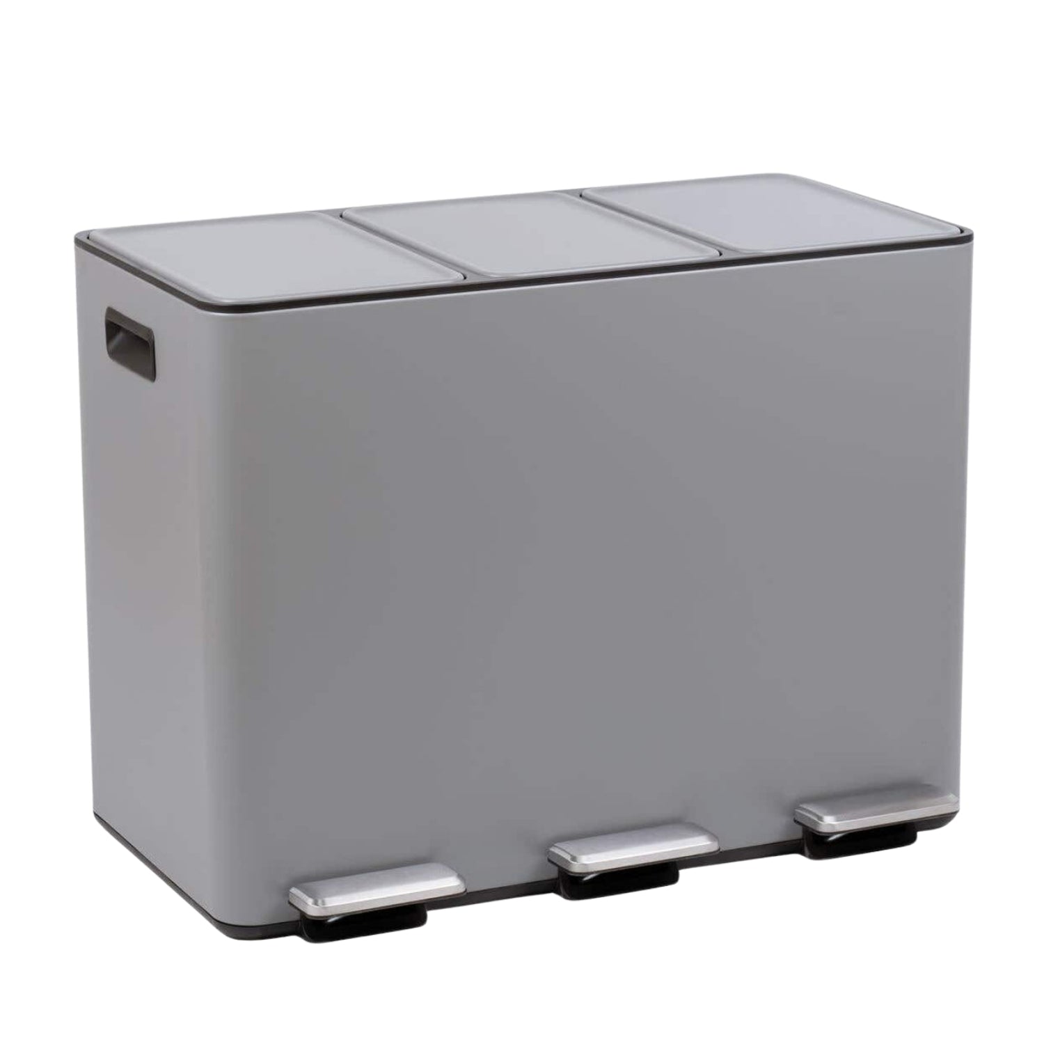 Lex 45L Matte Grey 3 Compartment Recycle Bin