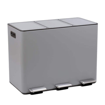 Lex 45L Matte Grey 3 Compartment Recycle Bin