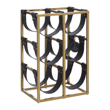 Mixology Six Bottle Sling Wine Rack in Gold Finish
