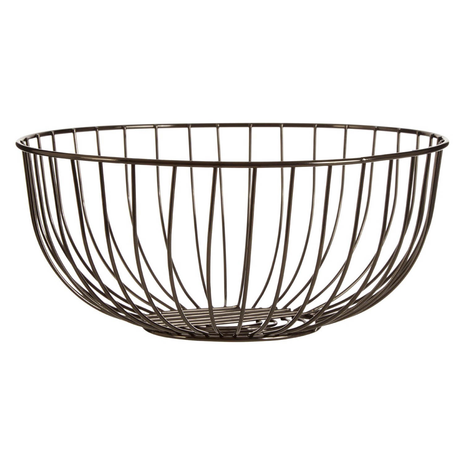 Vertex Black Nickel Finish Round Fruit Basket