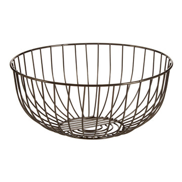 Vertex Black Nickel Finish Round Fruit Basket