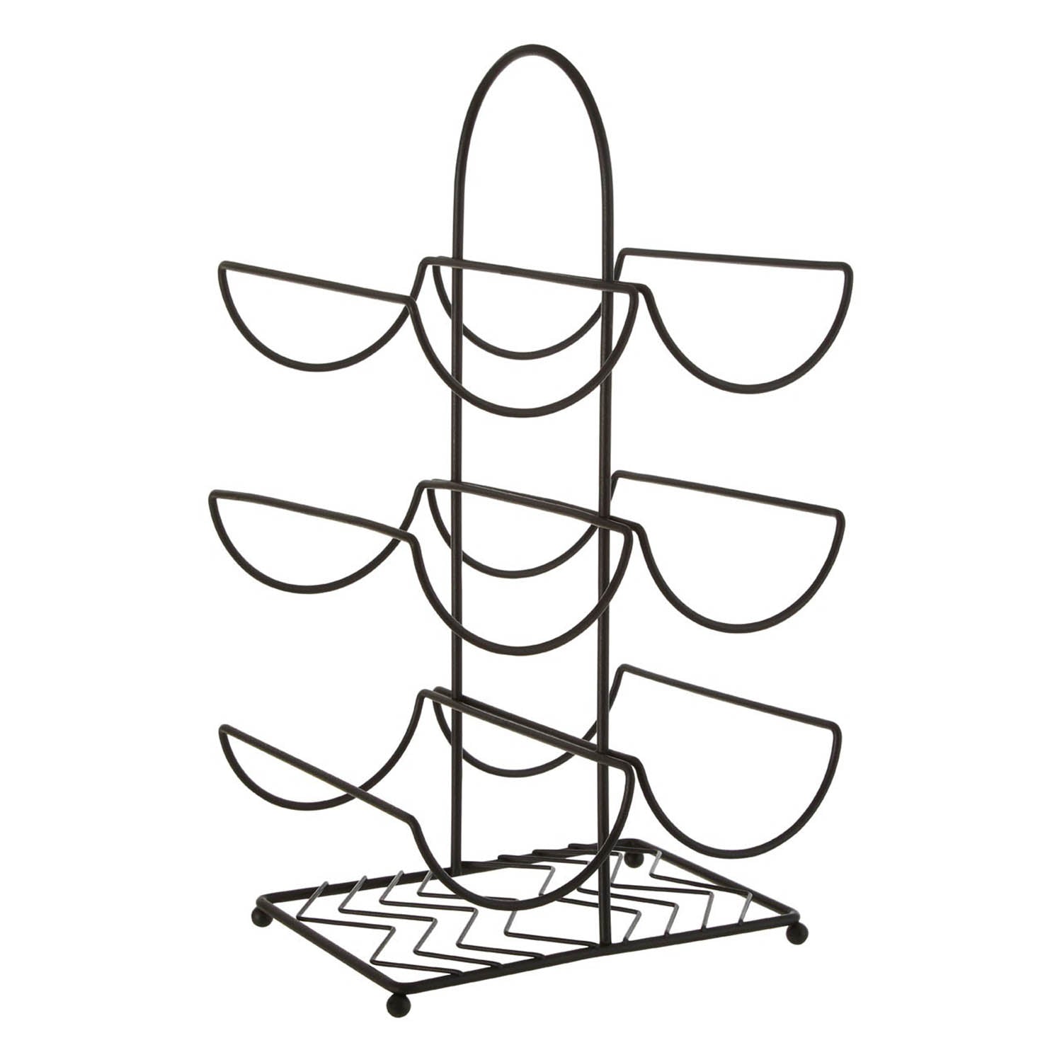 Vertex Black Powder Coat 6 Bottle Wine Rack