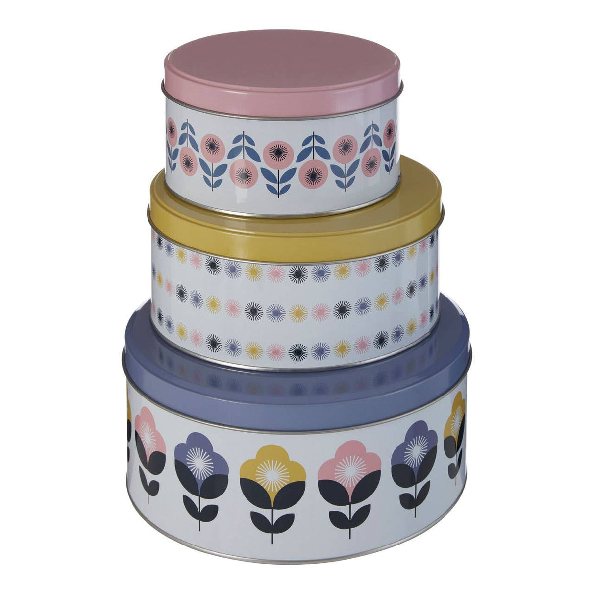 This set of three storage tins brings a charming touch to the kitchen with their playful, floral patterns to complement kitchen decor.