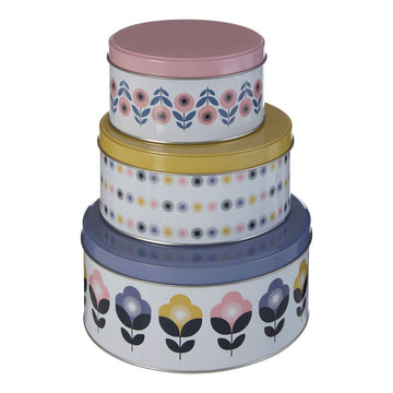 This set of three storage tins brings a charming touch to the kitchen with their playful, floral patterns to complement kitchen decor.