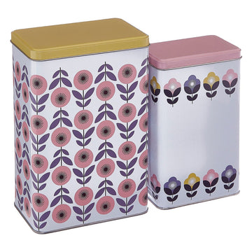 Set of 2 Joni Floral Storage Canisters