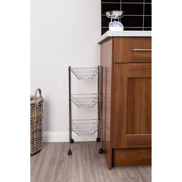 3 Tier Kitchen Storage Trolley Cart With Wheels