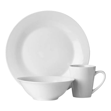 Elvara 12Pc White Porcelain Dinner Set