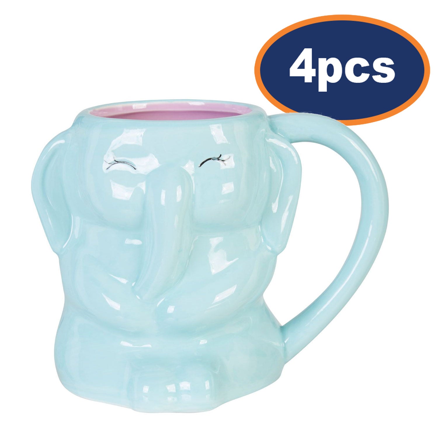 4pcs Gigil 420ml Elephant Novelty Mug