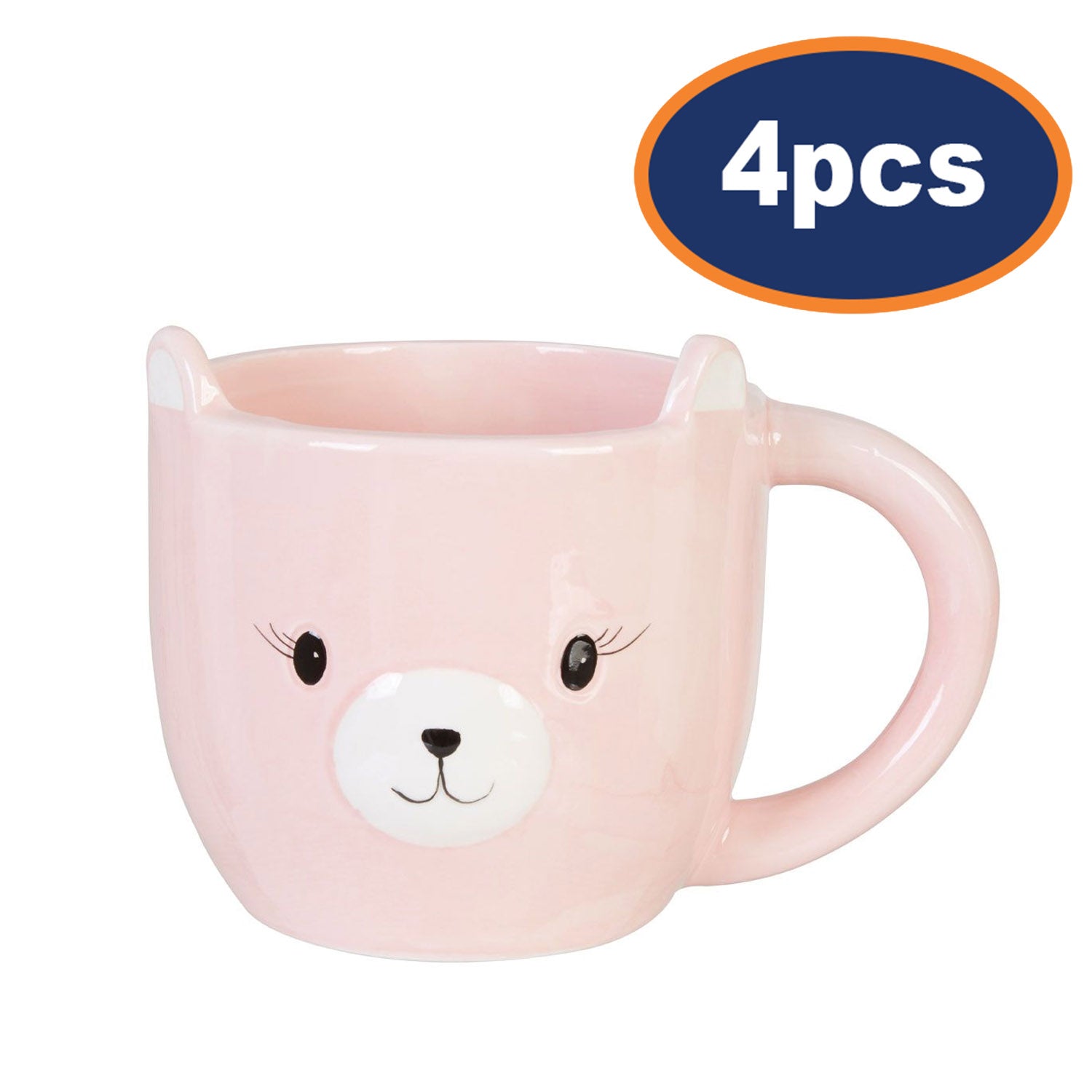 4pcs Gigil 360ml Cute Bear Face Novelty Mug