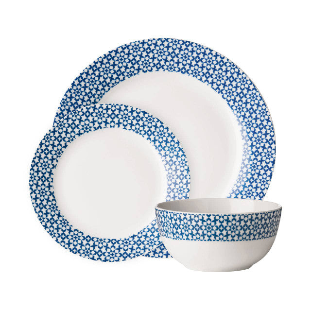 Avina Casablanca 12-Piece Blue Dinner Set