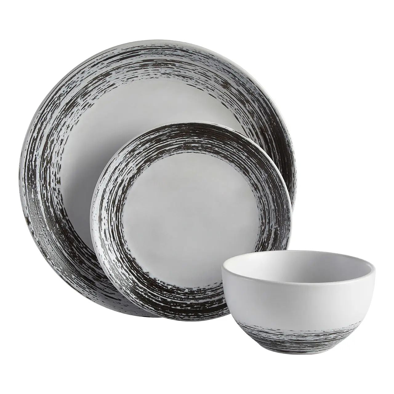 Mirdan Black & White Dinner Set