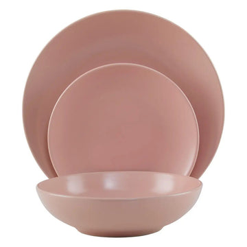 Elvara 12 Piece Pink Dinner Set