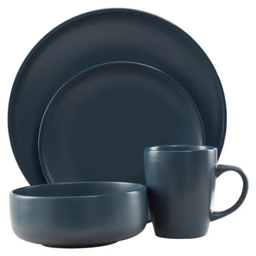 Elvara 16 Piece Blue Stoneware Dinner Set