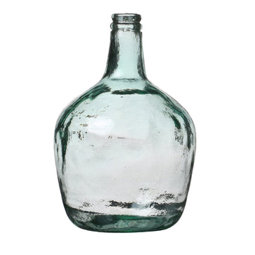 31cm Blue Round Recycled Glass Retro Flower Vase