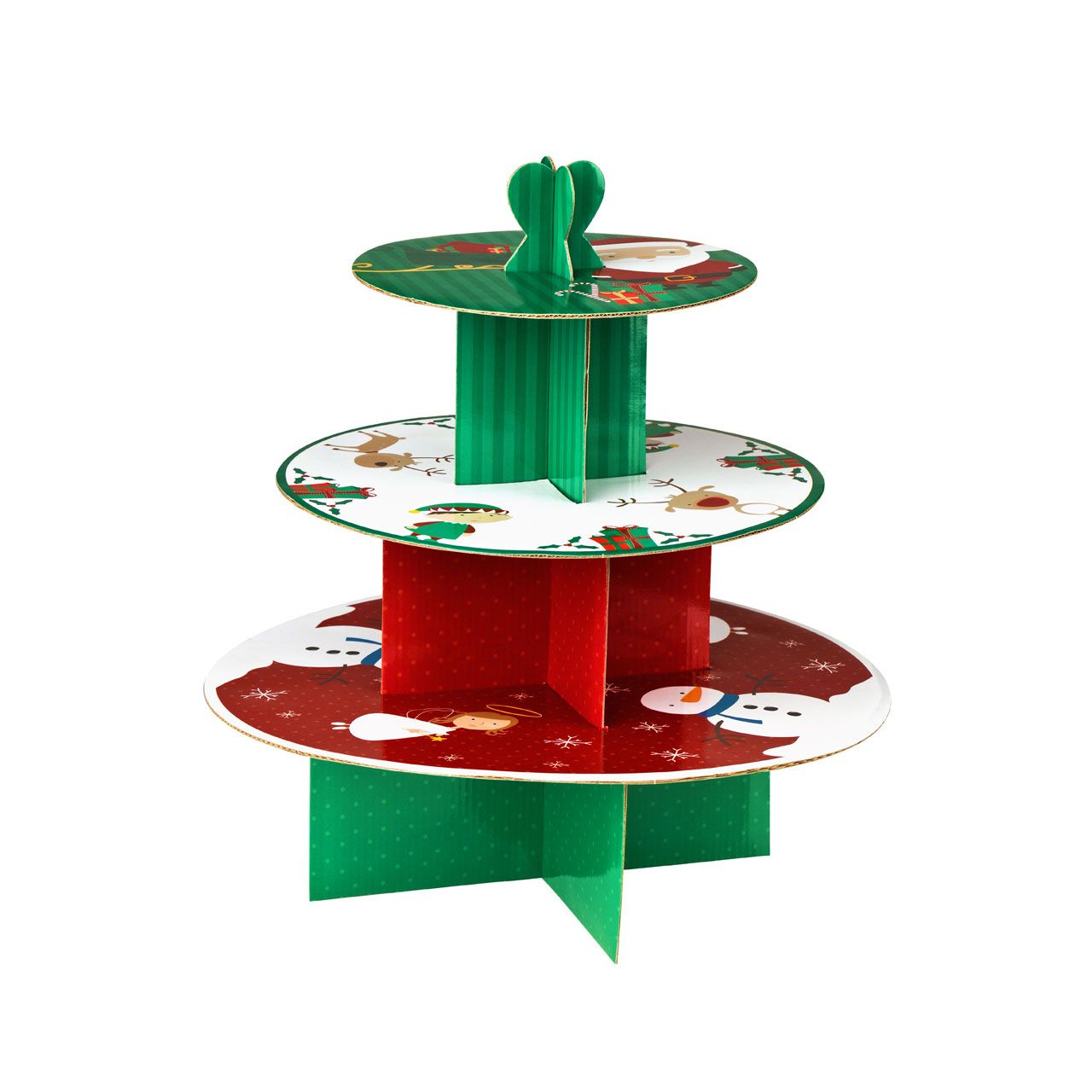 3 Tier Cake Stand Christmas Characters (Cardboard)