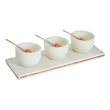 Marenzo Marble Dip Bowls with Board Set