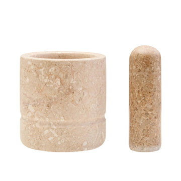 Marbura Cream Marble Mortar & Pestle