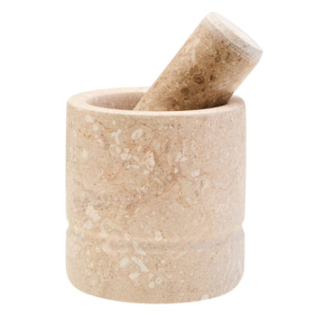 Marbura Cream Marble Mortar & Pestle