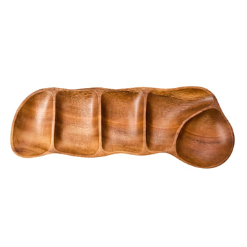 Koro Acacia Wood Five Section Antipasti Dish