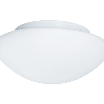28cm 2 Light Bulbs White & Opal Glass Bathroom Flush