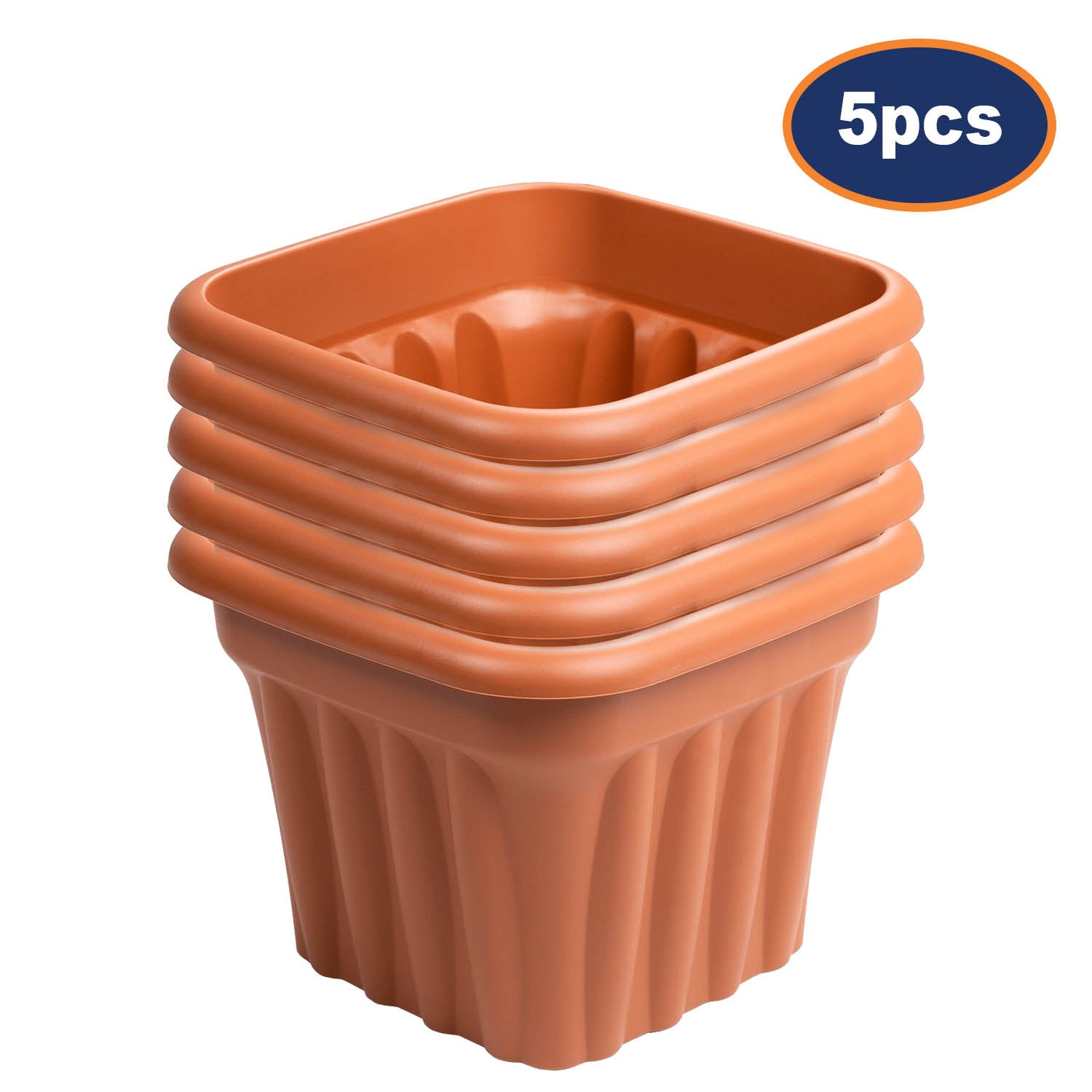 5pc 40cm Square Plastic Lightweight Planter