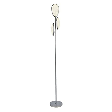 Lori 3 Light LED Chrome & Crushed Ice Effect Shade Floor Lamp