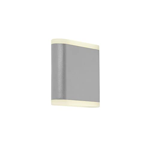 Grey Outdoor LED Driveway Wall Light With Frosted Diffuser
