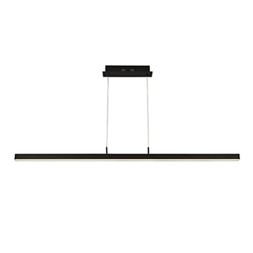 Tribeca LED Black Metal & Opal Bar Pendant