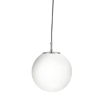 Atom Satin Silver & Opal Glass Pendant