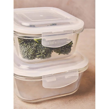 2pc Freska 800ml & 1520ml Glass Food Container Set
