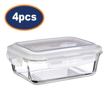 Set of 4 640ml Freska Glass Food Container