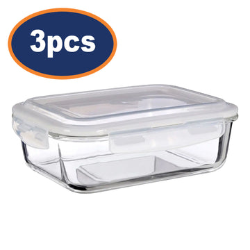 Freska 3pc 1520ml Borosilicate Glass Lunch Box