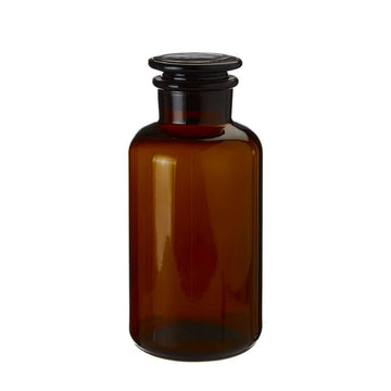 6pc 500ml Apothecary Amber Glass Storage Jar Set