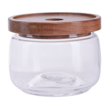 Tromso Glass Storage Jar 560ml with Wood Lid