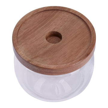 Tromso Glass Storage Jar 560ml with Wood Lid