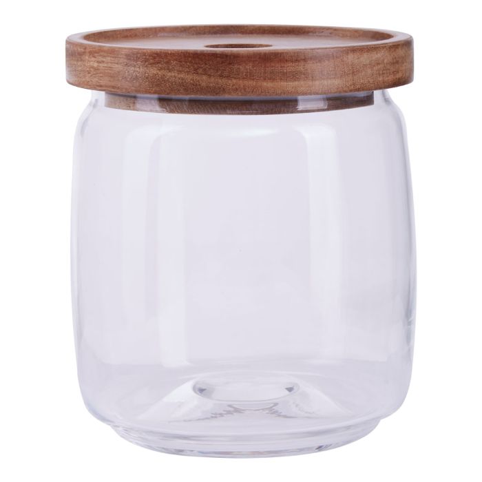 Tromso Glass Storage Jar 860ml with Wood Lid