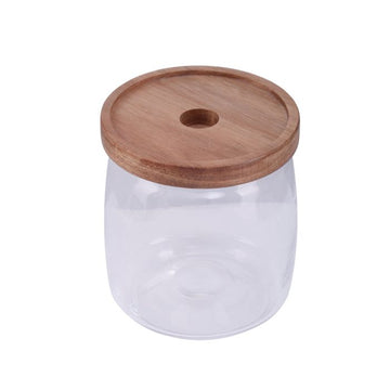 Tromso Glass Storage Jar 860ml with Wood Lid