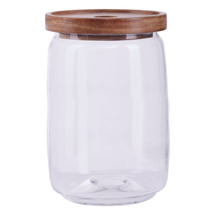 Tromso Glass Storage Jar 1260ml with Wood Lid