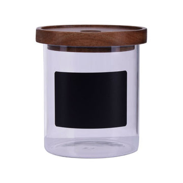 Tromso Chalkboard Glass Storage Jar 750ml with Wooden Lid