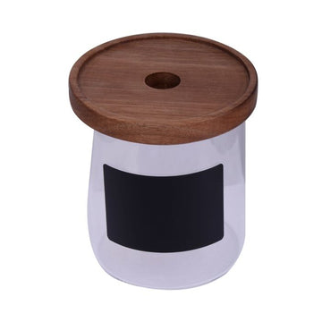 Tromso Chalkboard Glass Storage Jar 750ml with Wooden Lid