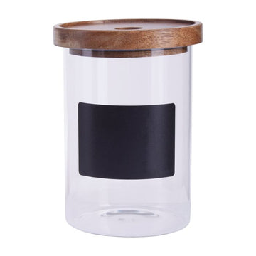 Tromso Chalkboard Glass Storage Jar 950ml with Wooden Lid